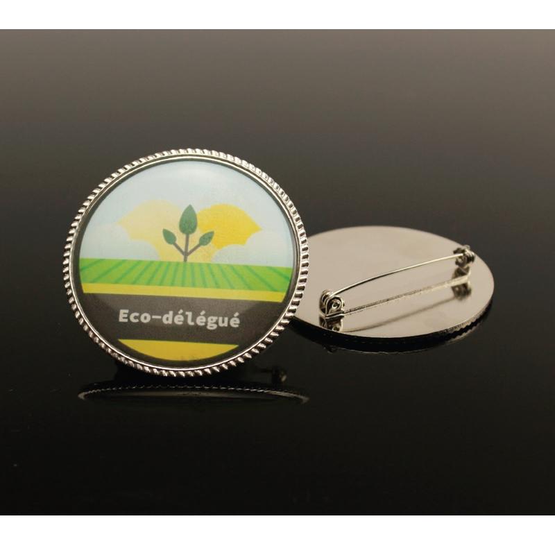 13mm Silver Oval Rope Design Metal Badges